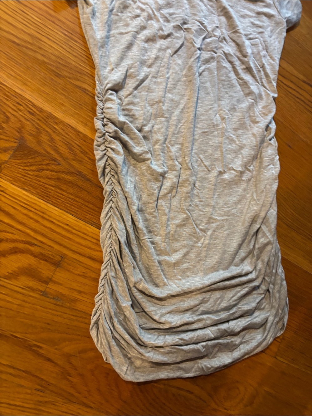 Light Gray Ruched Side Tunic Tee - Picture 2 of 3